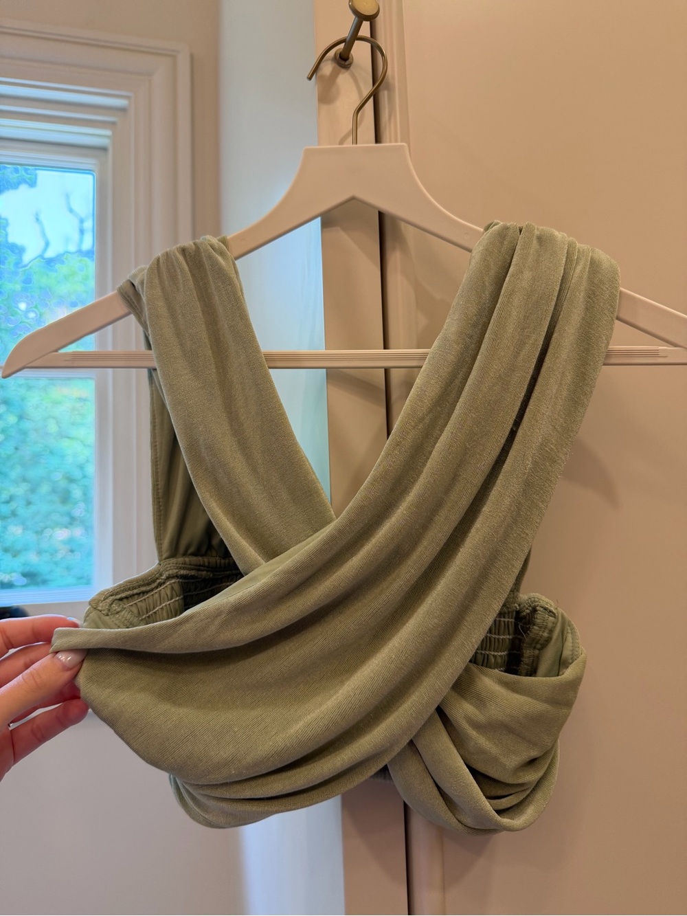 Sage Green Draped Crop Top Size XS